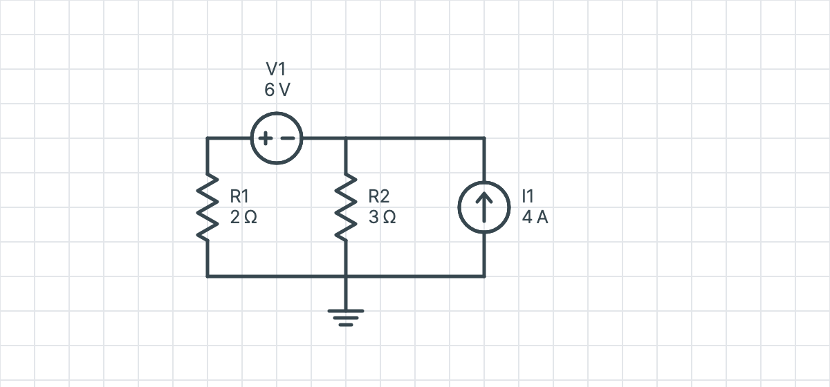 Example 1: a voltage source between two nodes
